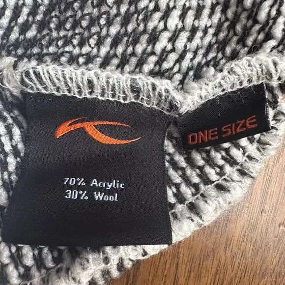 KJUS beanie winter hat wool blend cream black orange - Picture 4 of 6